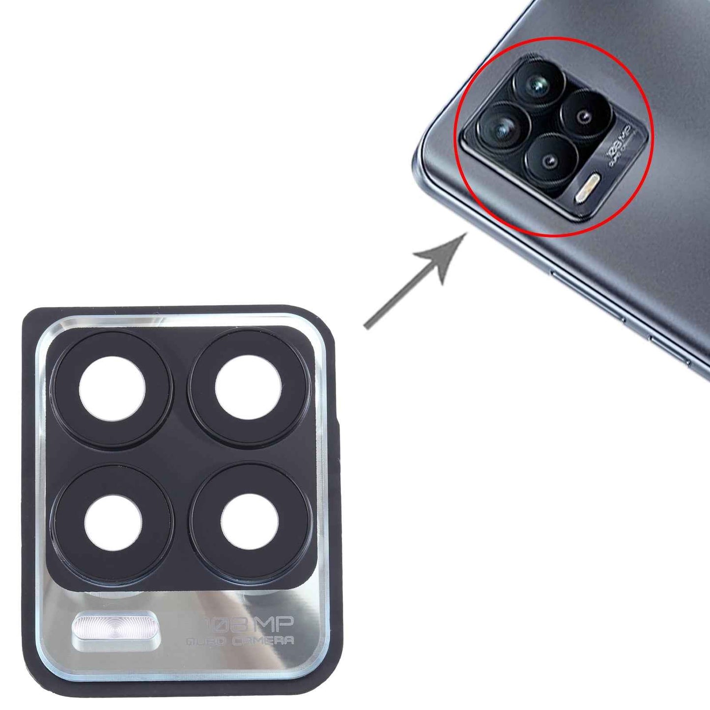 For-Realme-8-Pro-Original-Camera-Lens-Cover-(Silver)