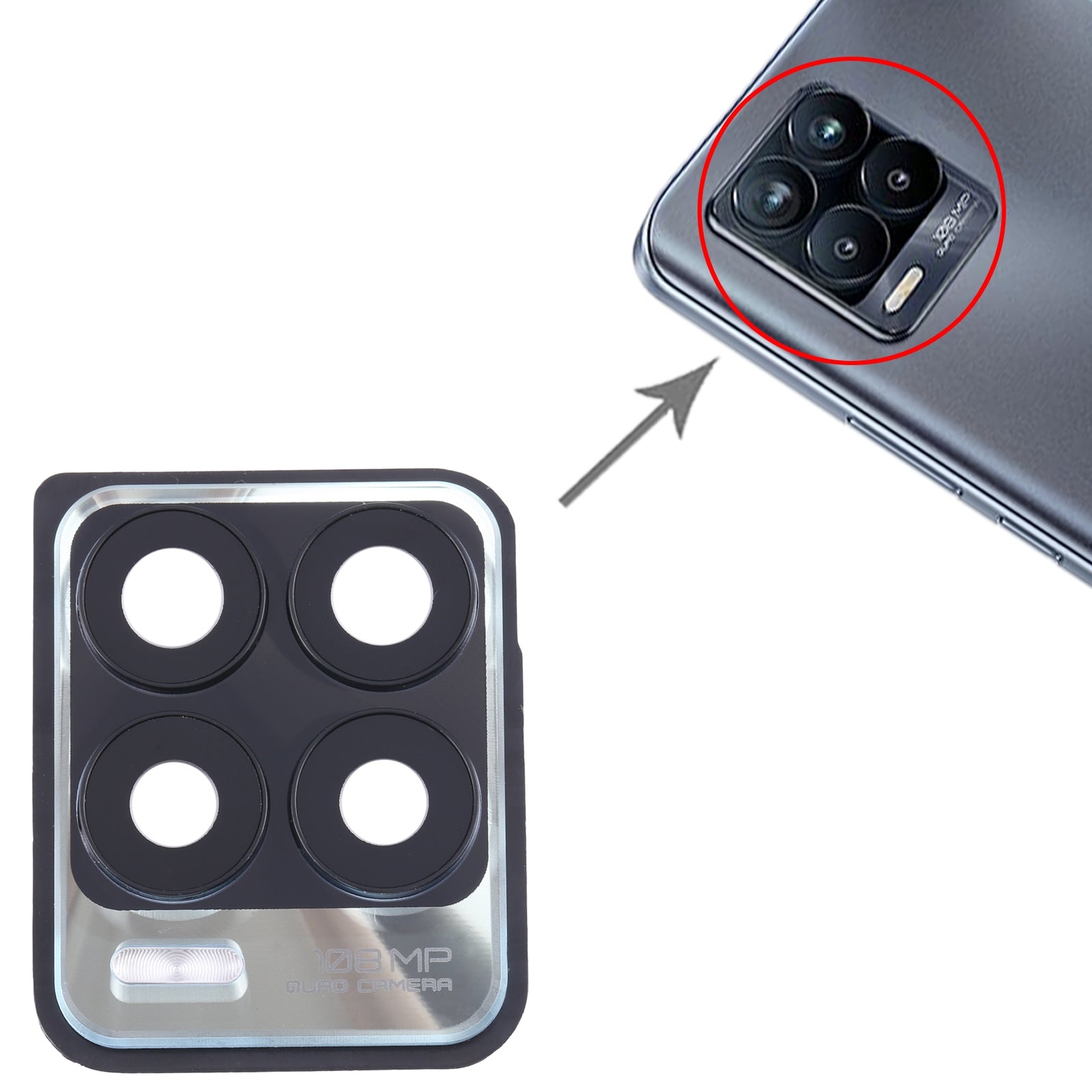 For-Realme-8-Pro-Original-Camera-Lens-Cover-(Silver)