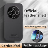 For-Redmi-14C-4G-HUIYI-Leather-Magnetic-Phone-Case(Black)
