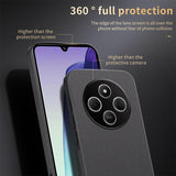 For-Redmi-14C-4G-HUIYI-Leather-Magnetic-Phone-Case(Black)