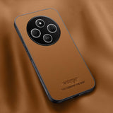 For-Redmi-14C-4G-HUIYI-Leather-Magnetic-Phone-Case(Brown)
