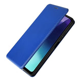 For-Redmi-14C-Carbon-Fiber-Texture-Flip-Leather-Phone-Case(Blue)