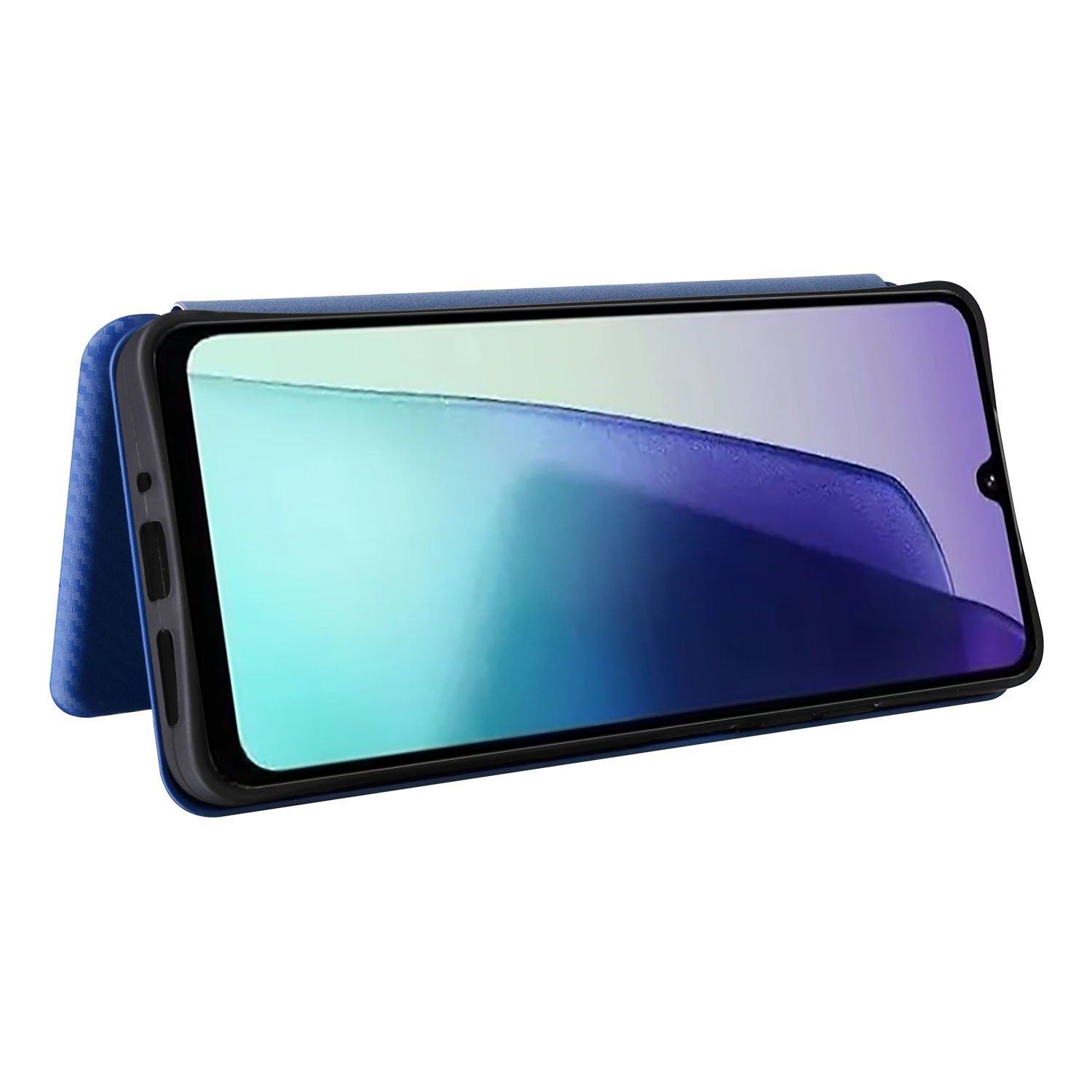 For-Redmi-14C-Carbon-Fiber-Texture-Flip-Leather-Phone-Case(Blue)