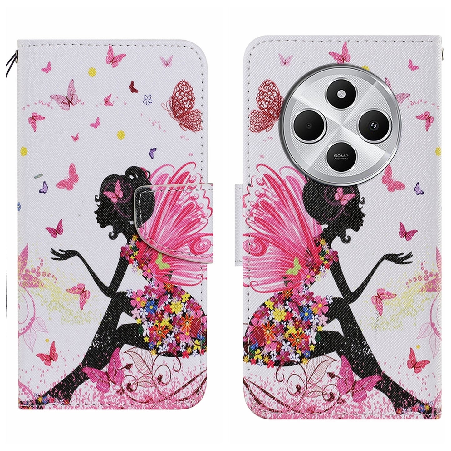 For-Redmi-14C-4G-Colored-Drawing-Pattern-Leather-Phone-Case(Dancing-Girl)