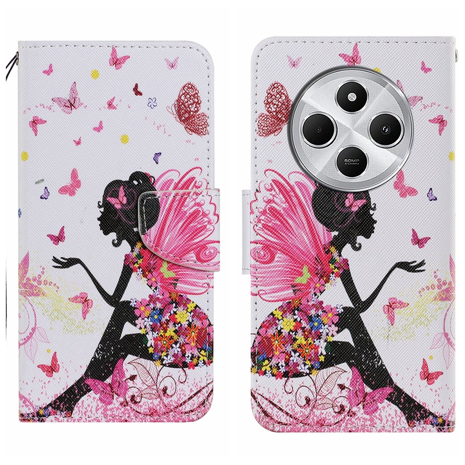 For-Redmi-14C-4G-Colored-Drawing-Pattern-Leather-Phone-Case(Dancing-Girl)
