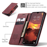 For-Redmi-14C-CaseMe-013-Multifunctional-Horizontal-Flip-Leather-Phone-Case(Red)