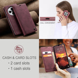 For-Redmi-14C-CaseMe-013-Multifunctional-Horizontal-Flip-Leather-Phone-Case(Red)