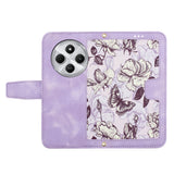 For-Redmi-14C-4G-Floral-Pattern-Leather-Phone-Case-with-Lanyard(Light-Purple)