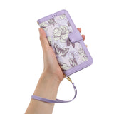 For-Redmi-14C-4G-Floral-Pattern-Leather-Phone-Case-with-Lanyard(Light-Purple)