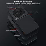 For-Redmi-14C-4G-Classic-Tilt-Strip-Grain-Magnetic-PC-Hybrid-TPU-Phone-Case(Black)