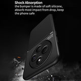 For-Redmi-14C-4G-Classic-Tilt-Strip-Grain-Magnetic-PC-Hybrid-TPU-Phone-Case(Black)