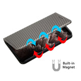 For-Redmi-14C-4G-Carbon-Fiber-Texture-Magnetic-Flip-Leather-Phone-Case(Grey)