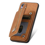 For-Redmi-14C-4G-Retro-MagSafe-Zipper-Wallet-Card-Bag-Back-Phone-Case(Brown)