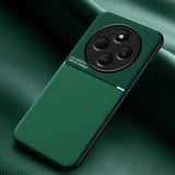 For-Redmi-14C-4G-Classic-Tilt-Strip-Grain-Magnetic-PC-Hybrid-TPU-Phone-Case(Green)