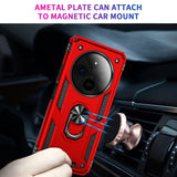 For-Redmi-14C-4G-Shockproof-TPU-+-PC-Phone-Case-with-Holder(Red)
