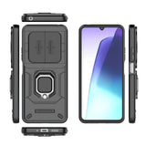 For-Redmi-14C-4G-Sliding-Camshield-TPU-+-PC-Shockproof-Phone-Case-with-Holder(Black)
