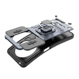 For-Redmi-14C-4G-Sliding-Camshield-TPU-+-PC-Shockproof-Phone-Case-with-Holder(Black)