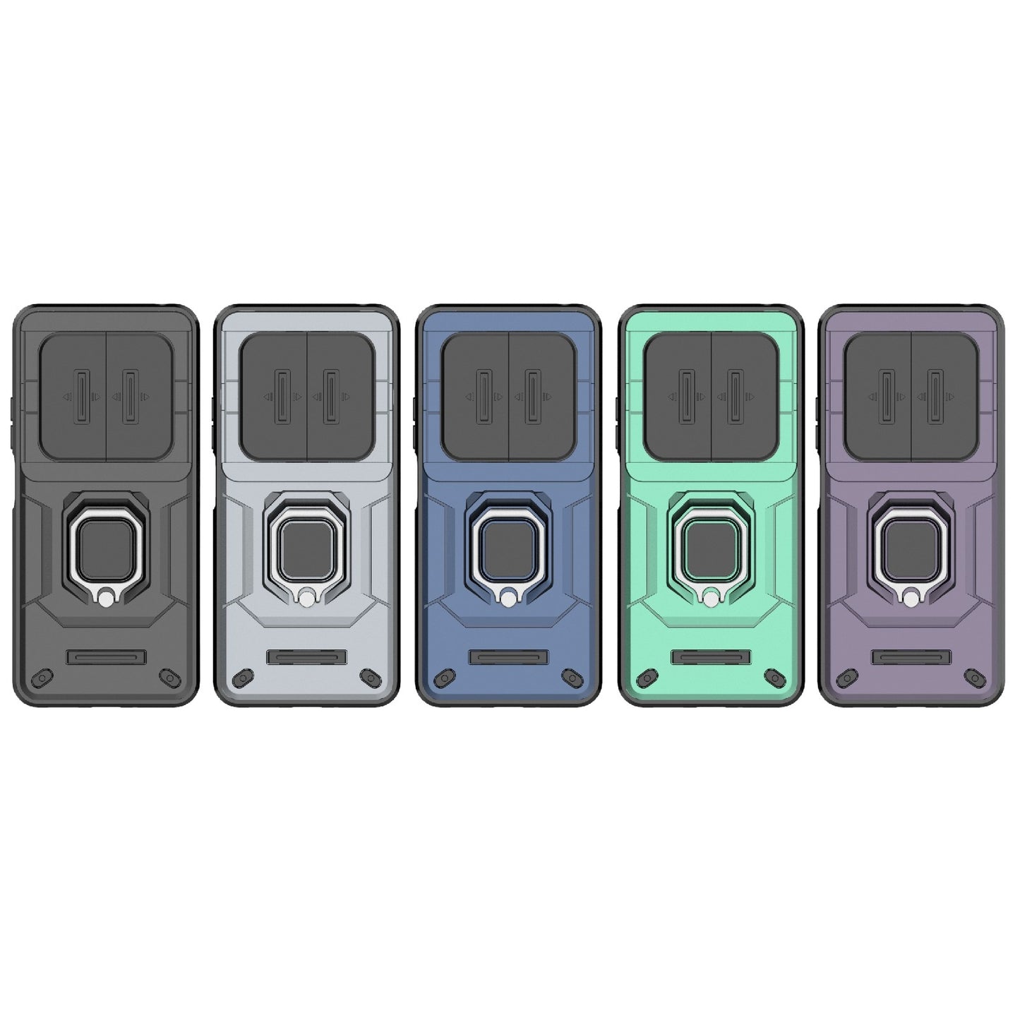 For-Redmi-14C-4G-Sliding-Camshield-TPU-+-PC-Shockproof-Phone-Case-with-Holder(Black)