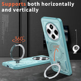 For-Redmi-14C-4G-/-5G-/-14R-5G-PC-Hybrid-TPU-Armor-MagSafe-Ring-Holder-Phone-Case(Light-Blue)