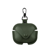 For-Redmi-Buds-5-/-6S-Business-Leather-Earphone-Protective-Case-with-Hook(Green)
