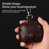 For-Redmi-Buds-5-/-6S-Business-Leather-Earphone-Protective-Case-with-Hook(Green)