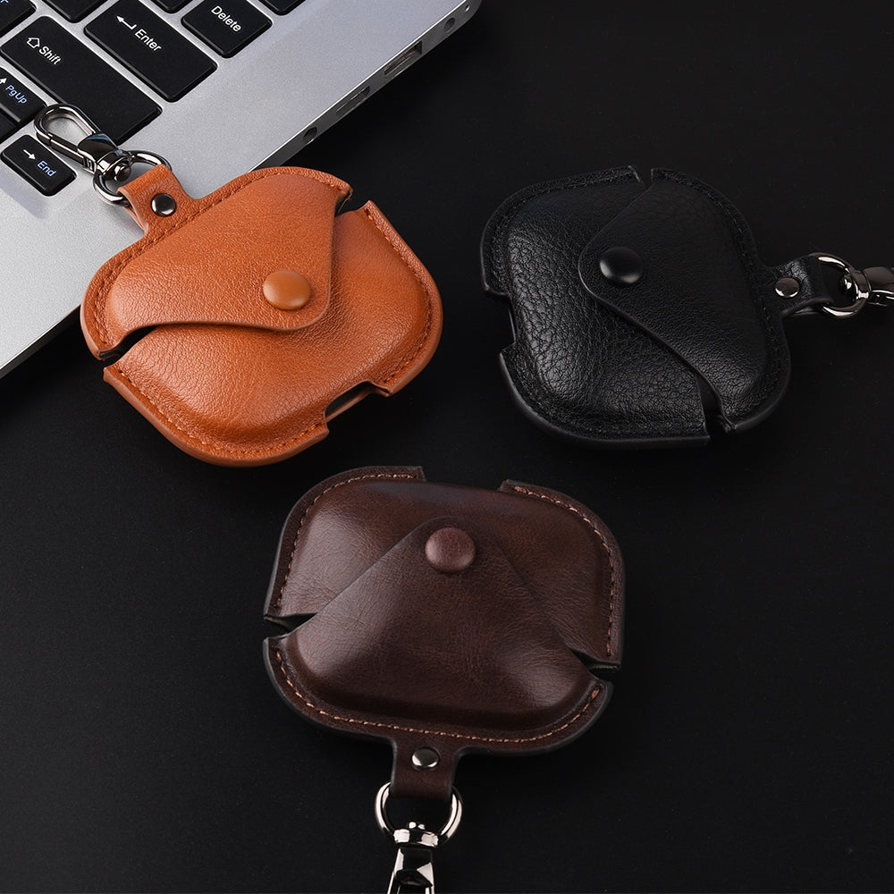 For-Redmi-Buds-5-/-6S-Business-Leather-Earphone-Protective-Case-with-Hook(Green)