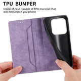 For-Redmi-Note-14-4G-163.25mm-Global-Business-Solid-Color-Magnetic-RFID-Leather-Phone-Case(Purple)