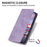 For-Redmi-Note-14-4G-163.25mm-Global-Business-Solid-Color-Magnetic-RFID-Leather-Phone-Case(Purple)