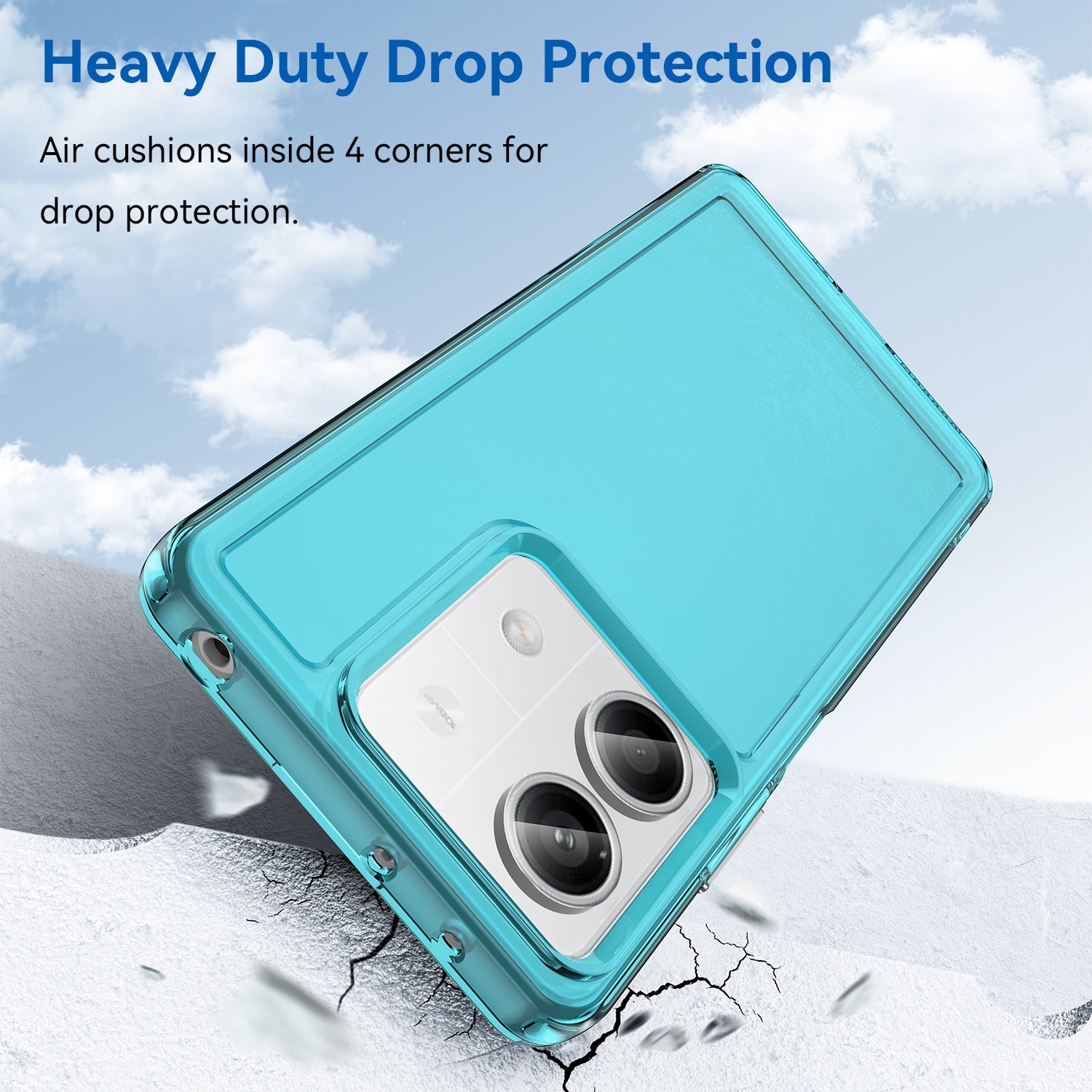 For-Redmi-Note-13-5G-Candy-Series-TPU-Phone-Case(Transparent-Blue)