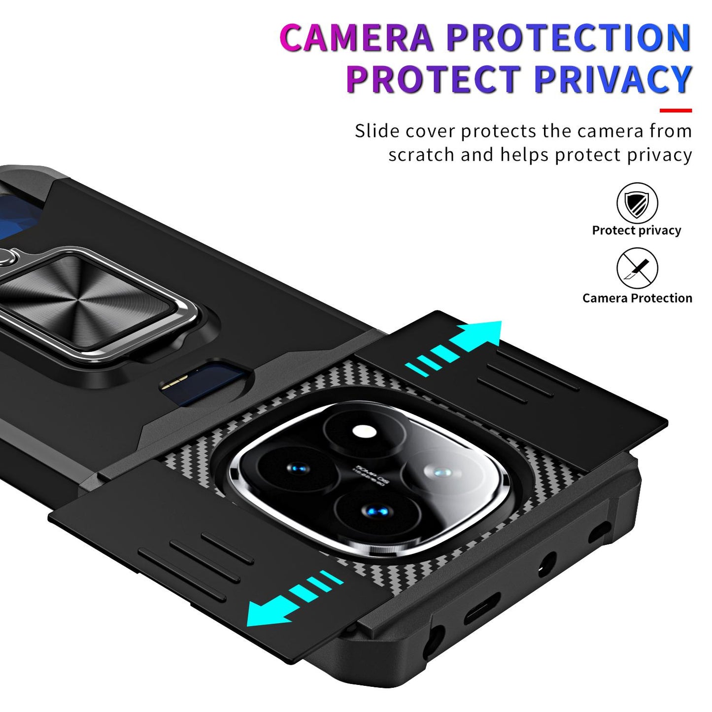 For-Redmi-Note-14-Pro-5G-/-14-Pro+-5G-Camera-Shield-Card-Slot-PC+TPU-Phone-Case(Dark-Green)