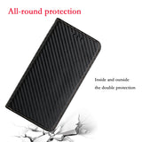For-Redmi-Note-14-4G-163.25mm-Carbon-Fiber-Texture-Magnetic-Flip-Leather-Phone-Case(Black)