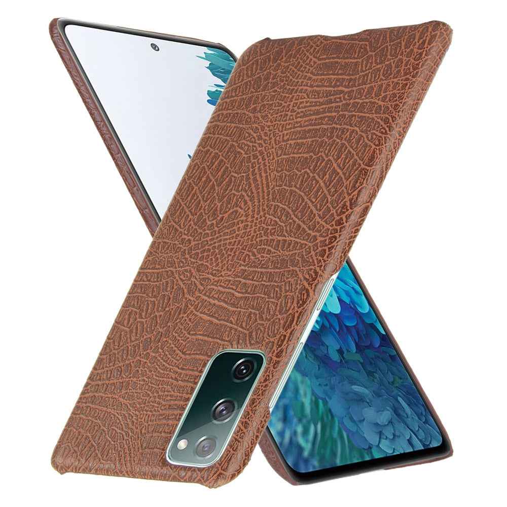 Shockproof-Case-for-Samsung-Galaxy-S20-FE-Crocodile-Texture,-Brown