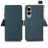 For-Samsung-Galaxy-S25-Edge-5G-Side-Magnetic-TJ-Genuine-Leather-RFID-Phone-Case(Green)