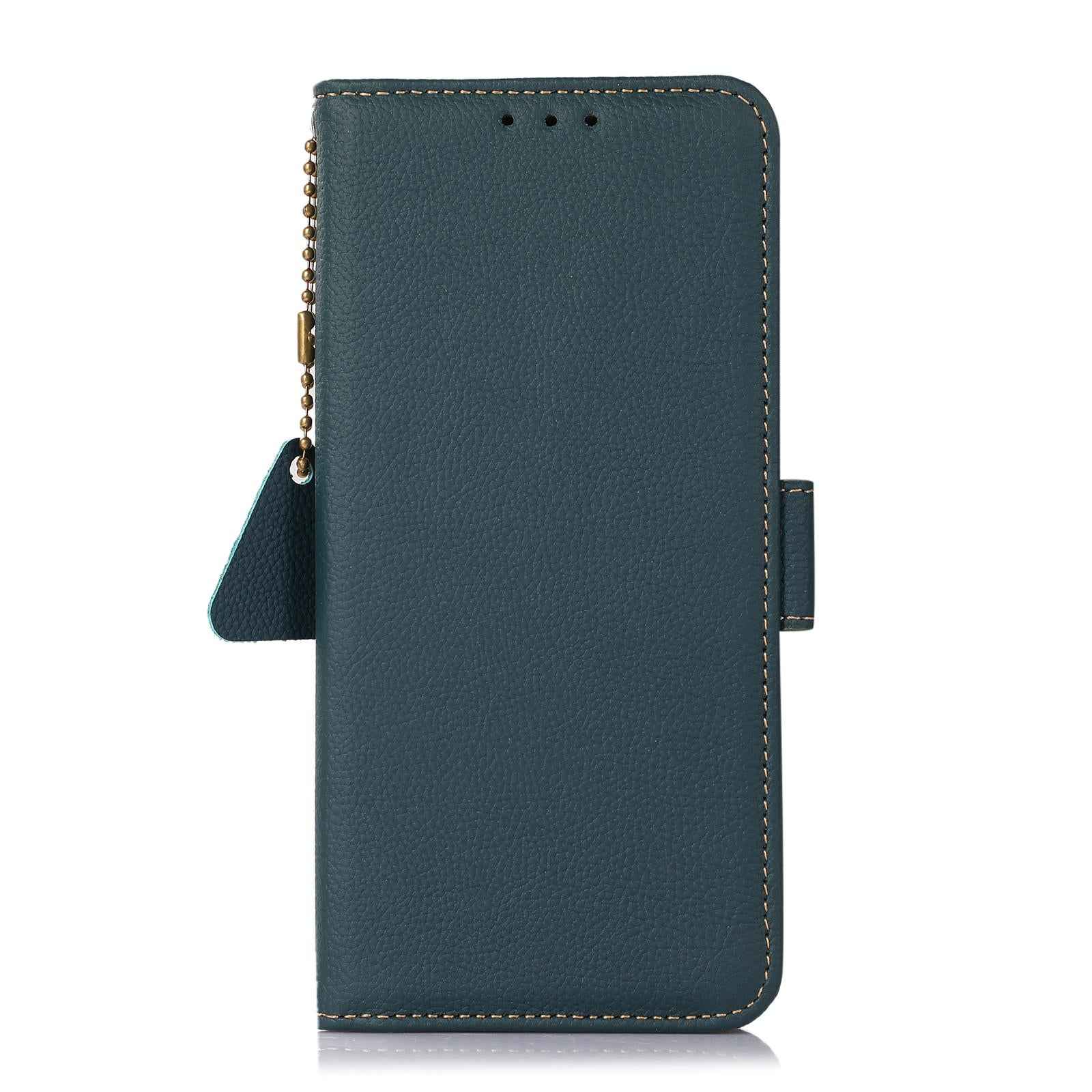 For-Samsung-Galaxy-S25-Edge-5G-Side-Magnetic-TJ-Genuine-Leather-RFID-Phone-Case(Green)