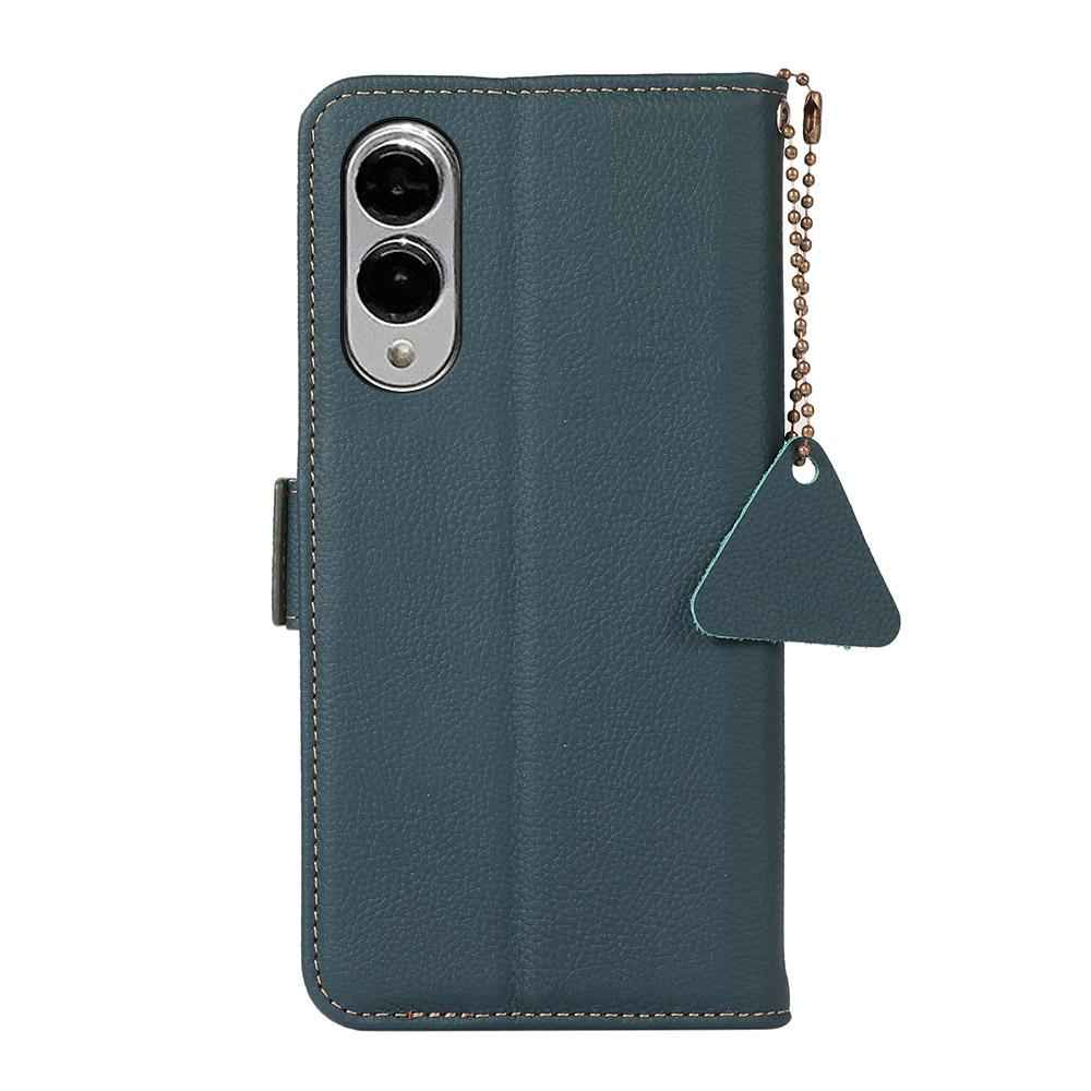 For-Samsung-Galaxy-S25-Edge-5G-Side-Magnetic-TJ-Genuine-Leather-RFID-Phone-Case(Green)