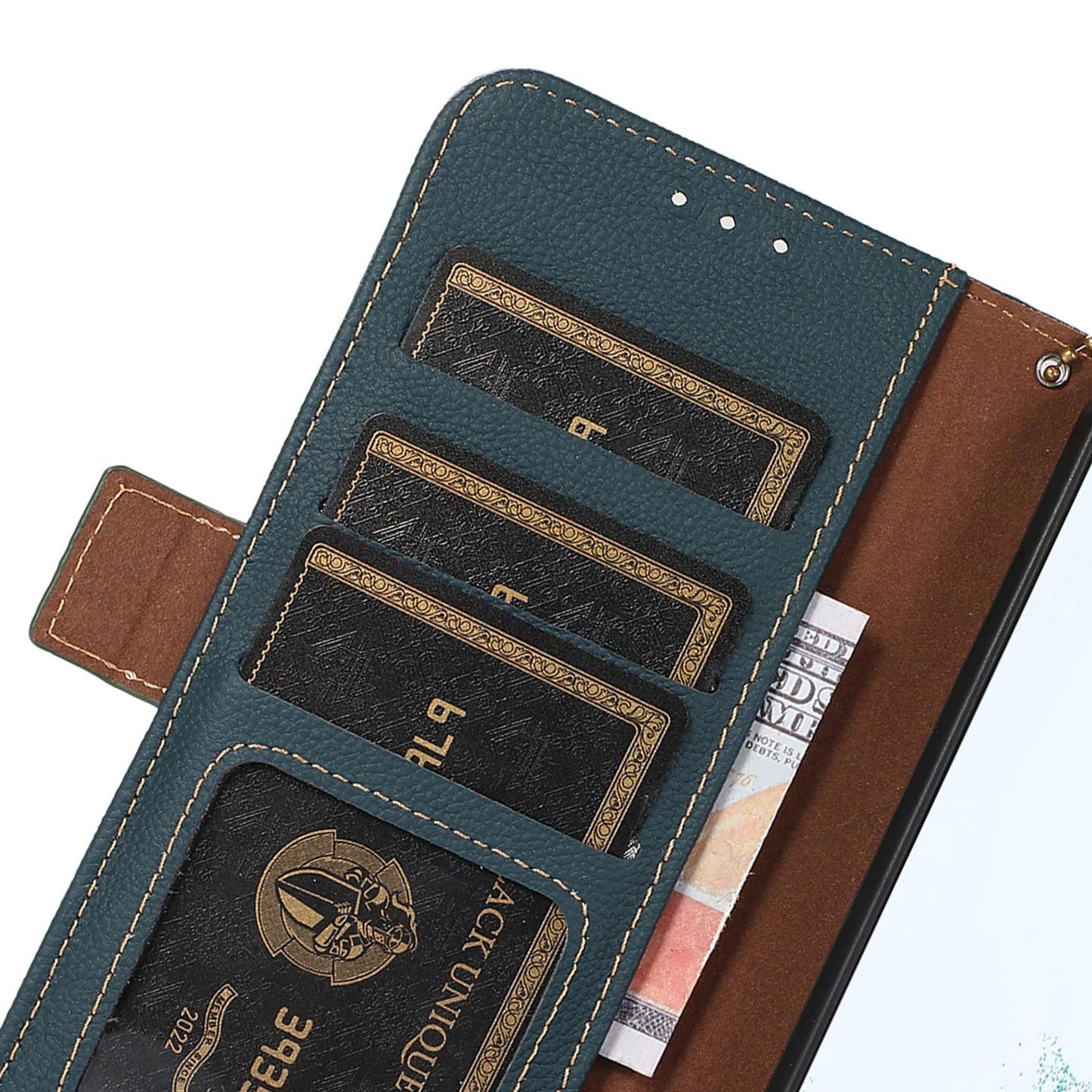 For-Samsung-Galaxy-S25-Edge-5G-Side-Magnetic-TJ-Genuine-Leather-RFID-Phone-Case(Green)