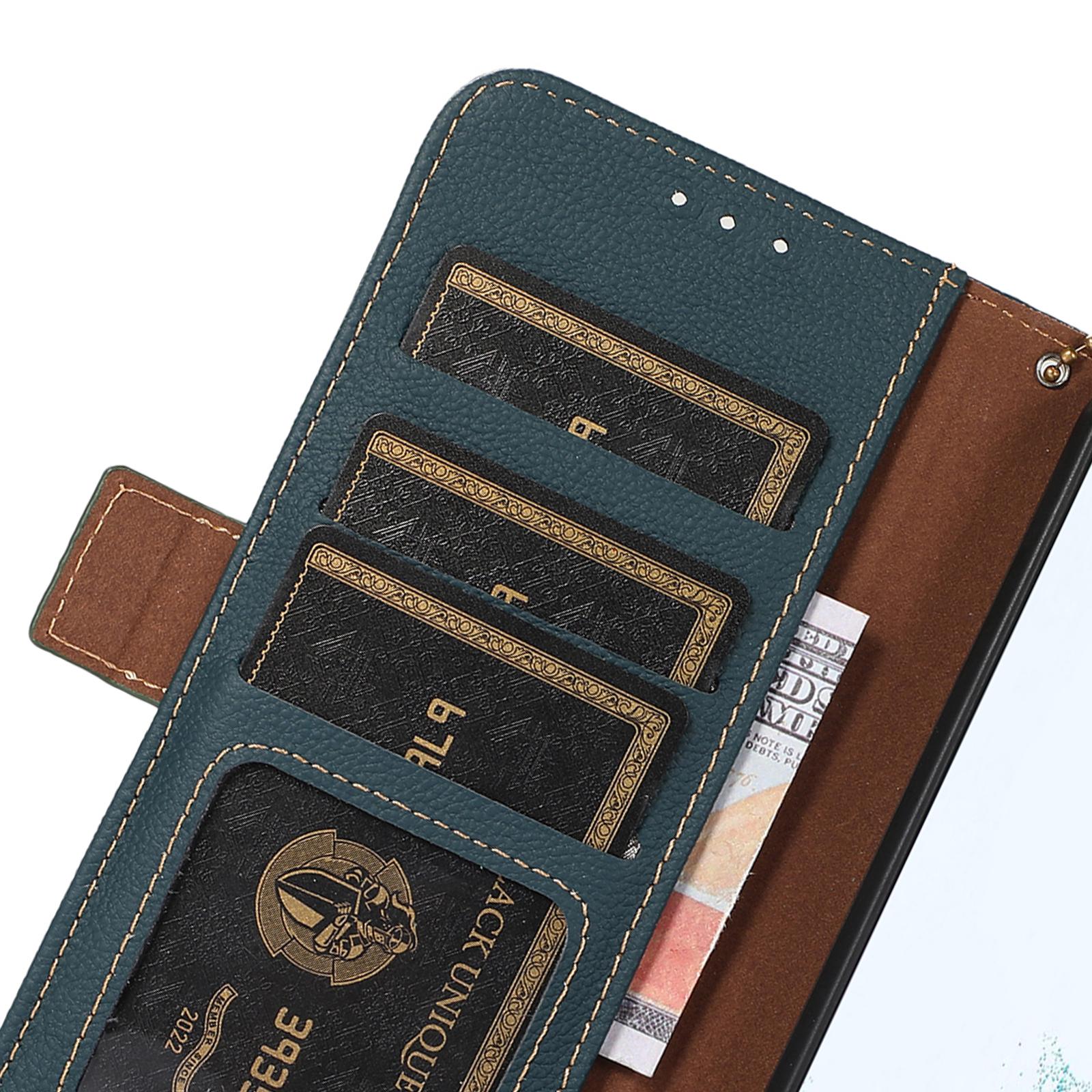For-Samsung-Galaxy-S25-Edge-5G-Side-Magnetic-TJ-Genuine-Leather-RFID-Phone-Case(Green)