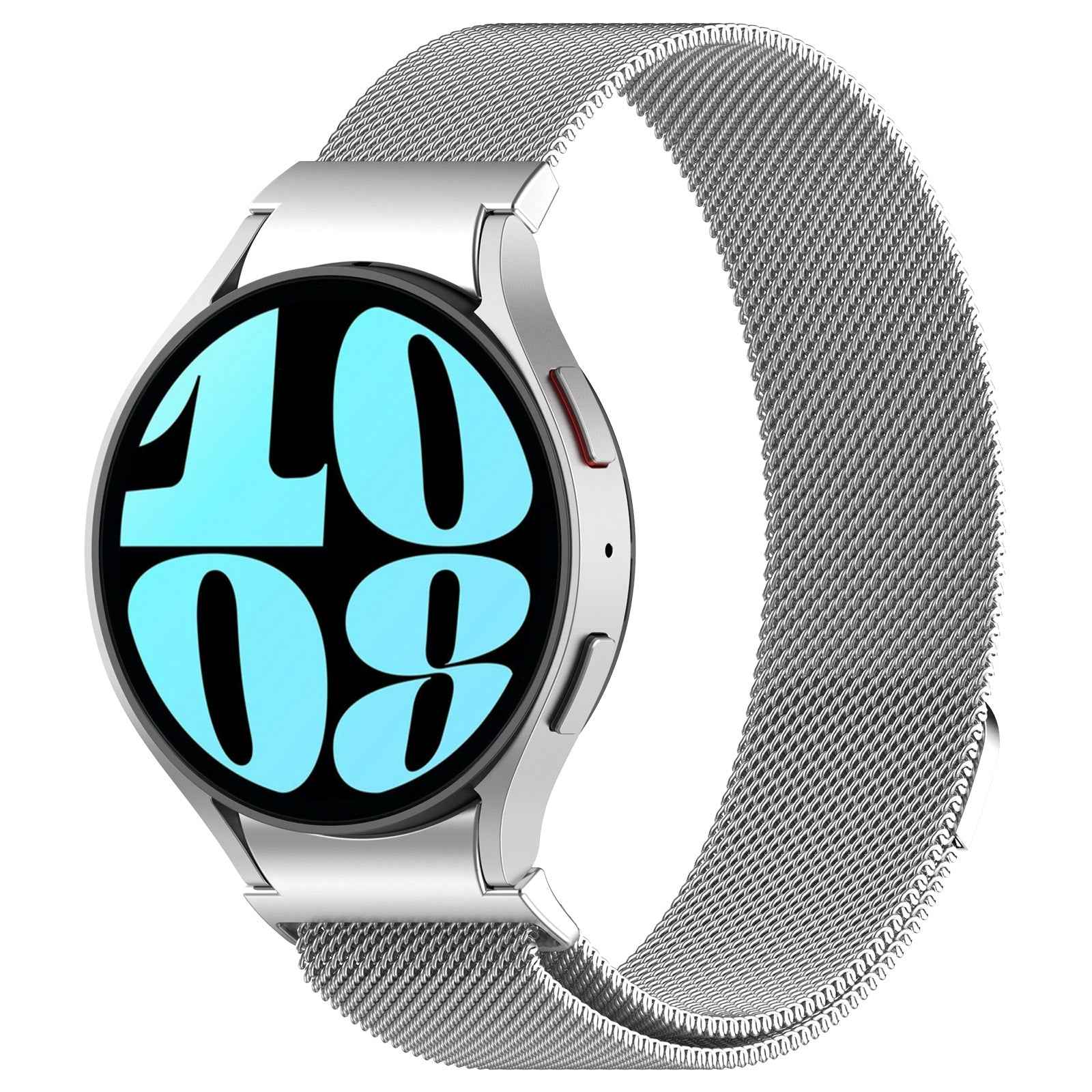 For-Samsung-Galaxy-Watch-6-Button-Style-Milan-Magnetic-Metal-Watch-Band(Silver)