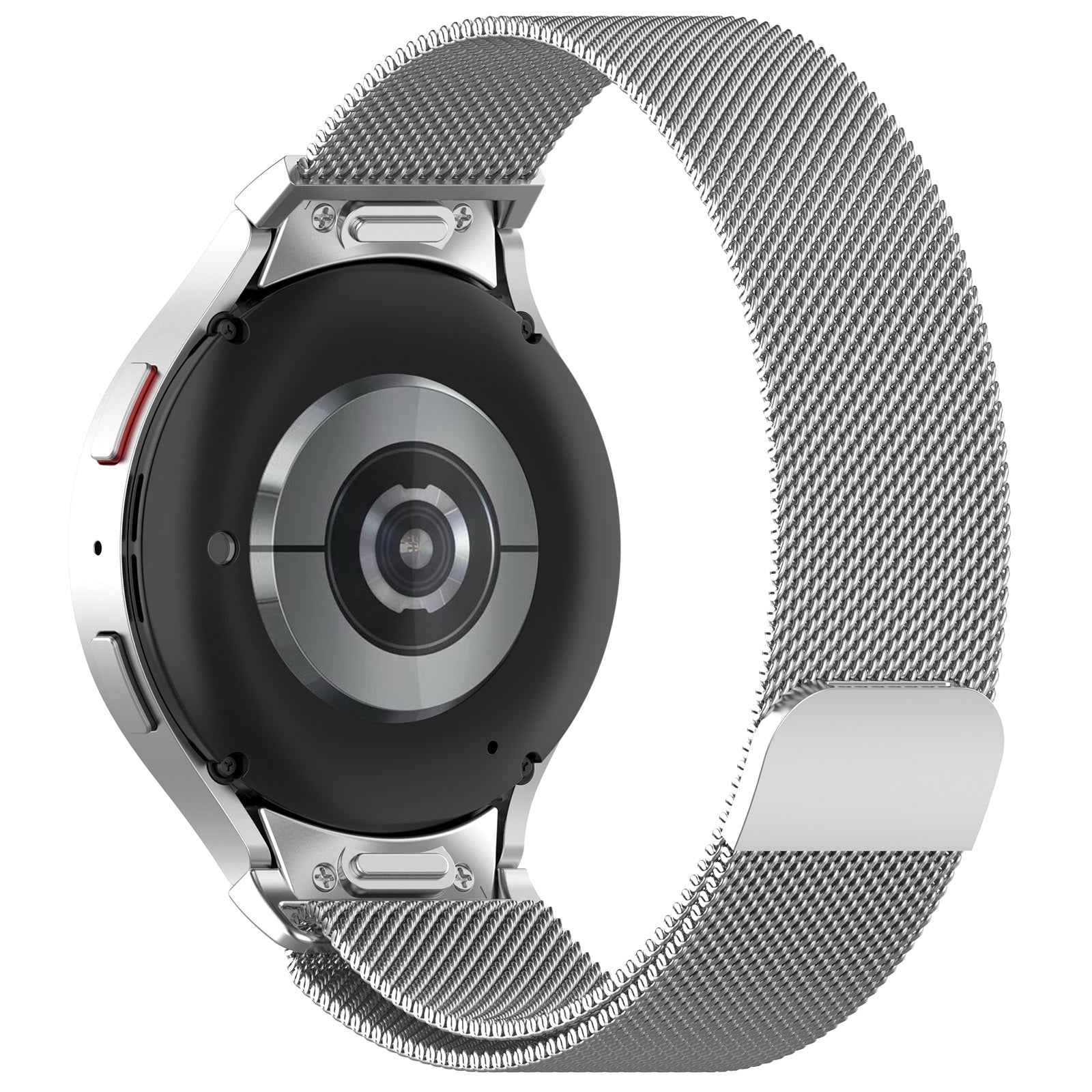 For-Samsung-Galaxy-Watch-6-Button-Style-Milan-Magnetic-Metal-Watch-Band(Silver)