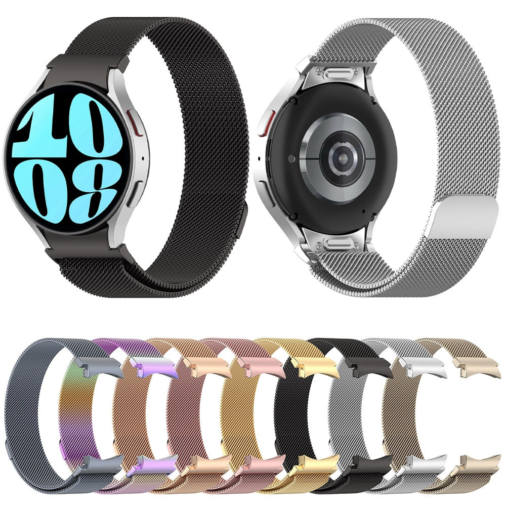 For-Samsung-Galaxy-Watch-6-Button-Style-Milan-Magnetic-Metal-Watch-Band(Silver)