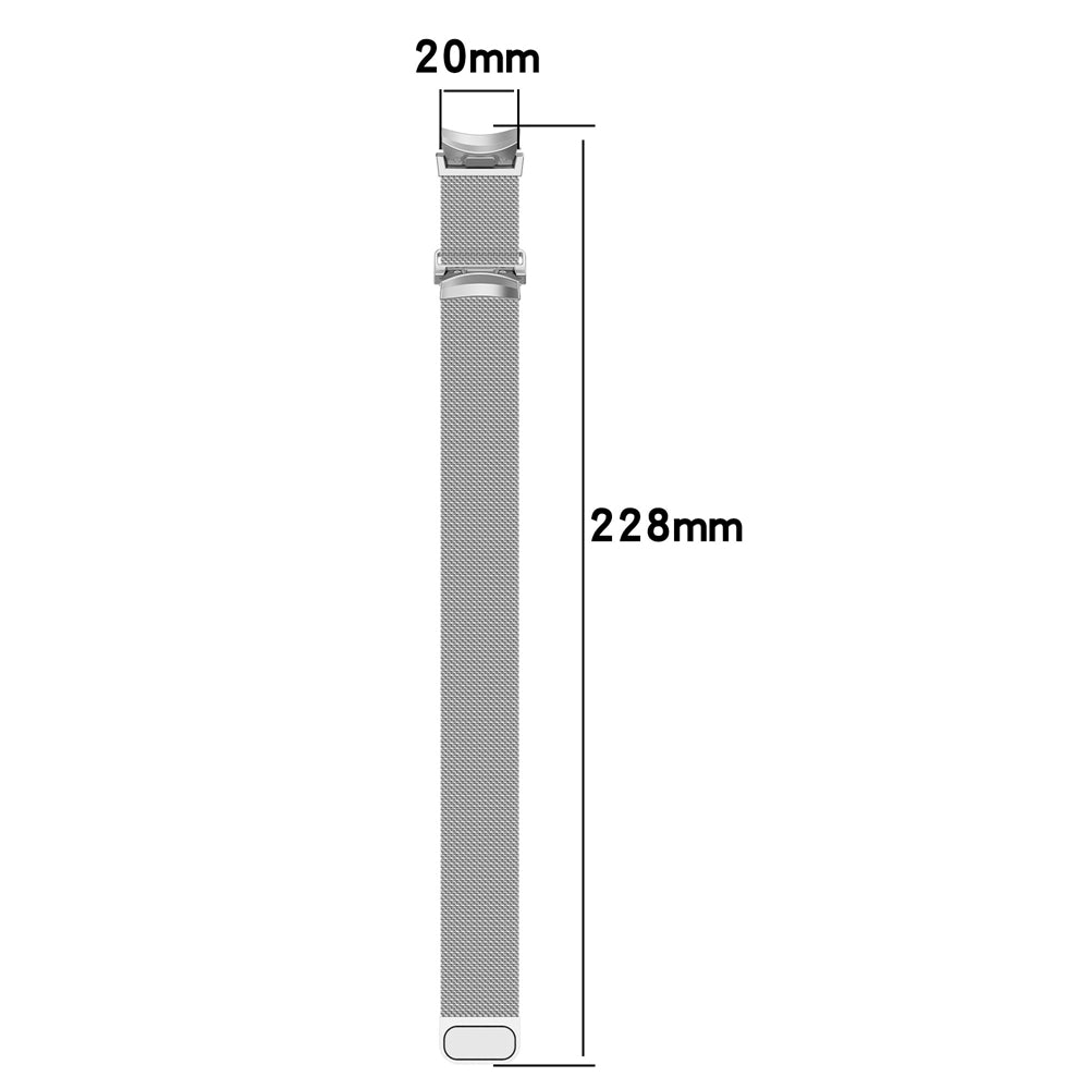 For-Samsung-Galaxy-Watch-6-Button-Style-Milan-Magnetic-Metal-Watch-Band(Silver)