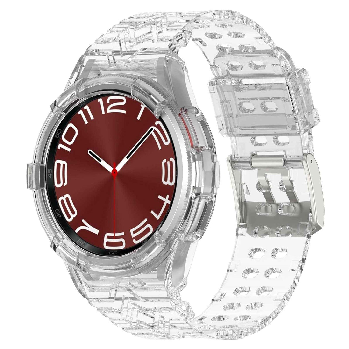 For-Samsung-Galaxy-Watch6-Classic-43mm-R950-Glacier-TPU-Integrated-Watch-Band(Transparent)