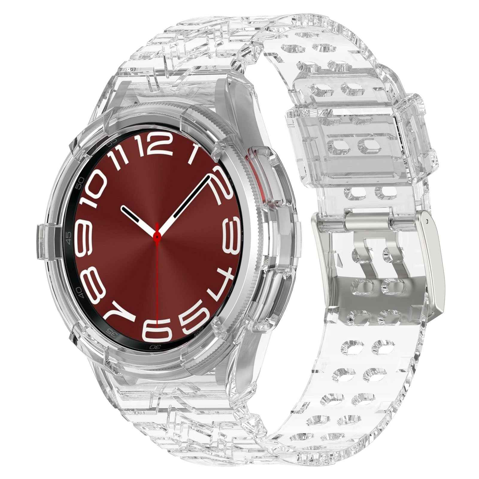 For-Samsung-Galaxy-Watch6-Classic-43mm-R950-Glacier-TPU-Integrated-Watch-Band(Transparent)