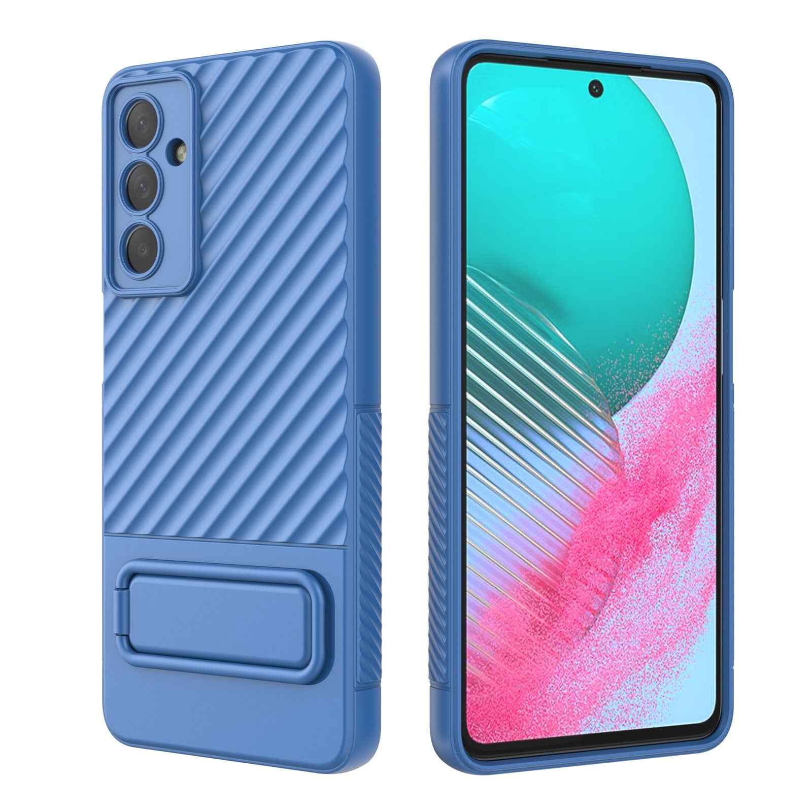 For-Samsung-Galaxy-M54-Wavy-Texture-TPU-Phone-Case-with-Lens-Film(Blue)