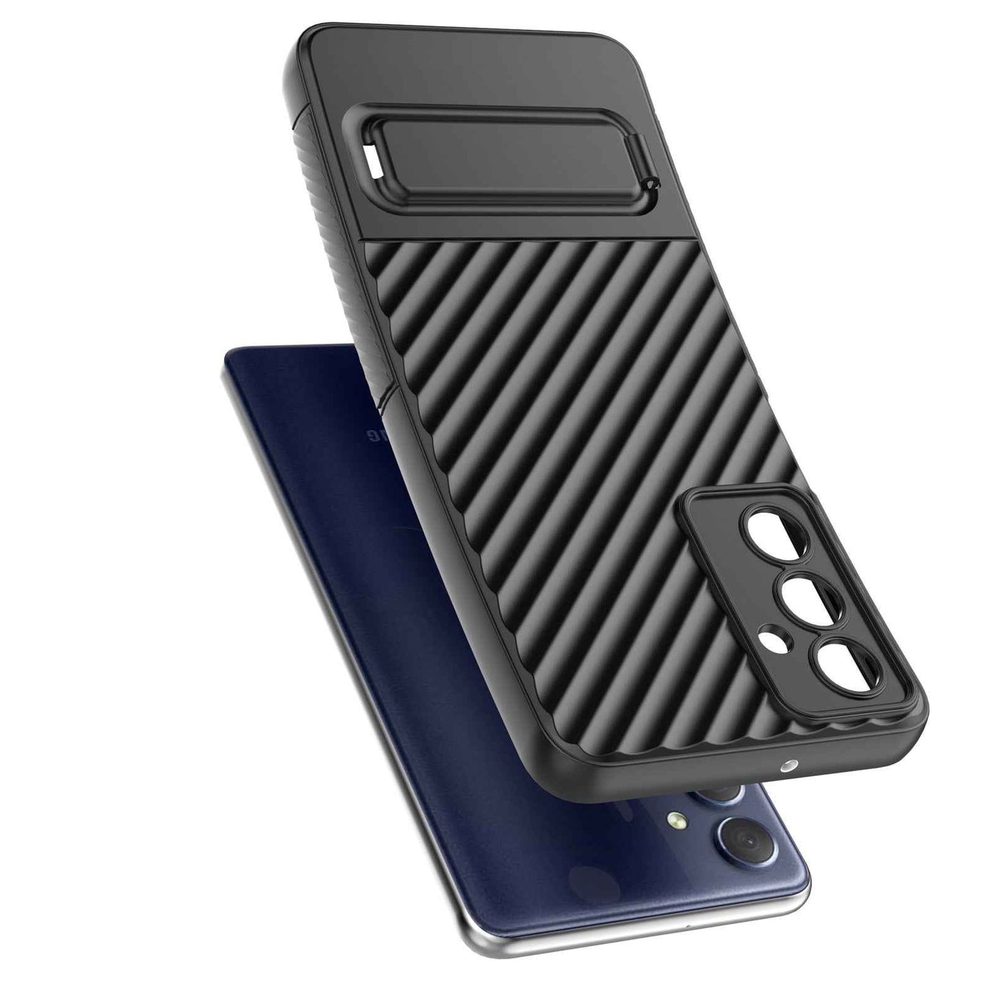 For-Samsung-Galaxy-M54-Wavy-Texture-TPU-Phone-Case-with-Lens-Film(Blue)
