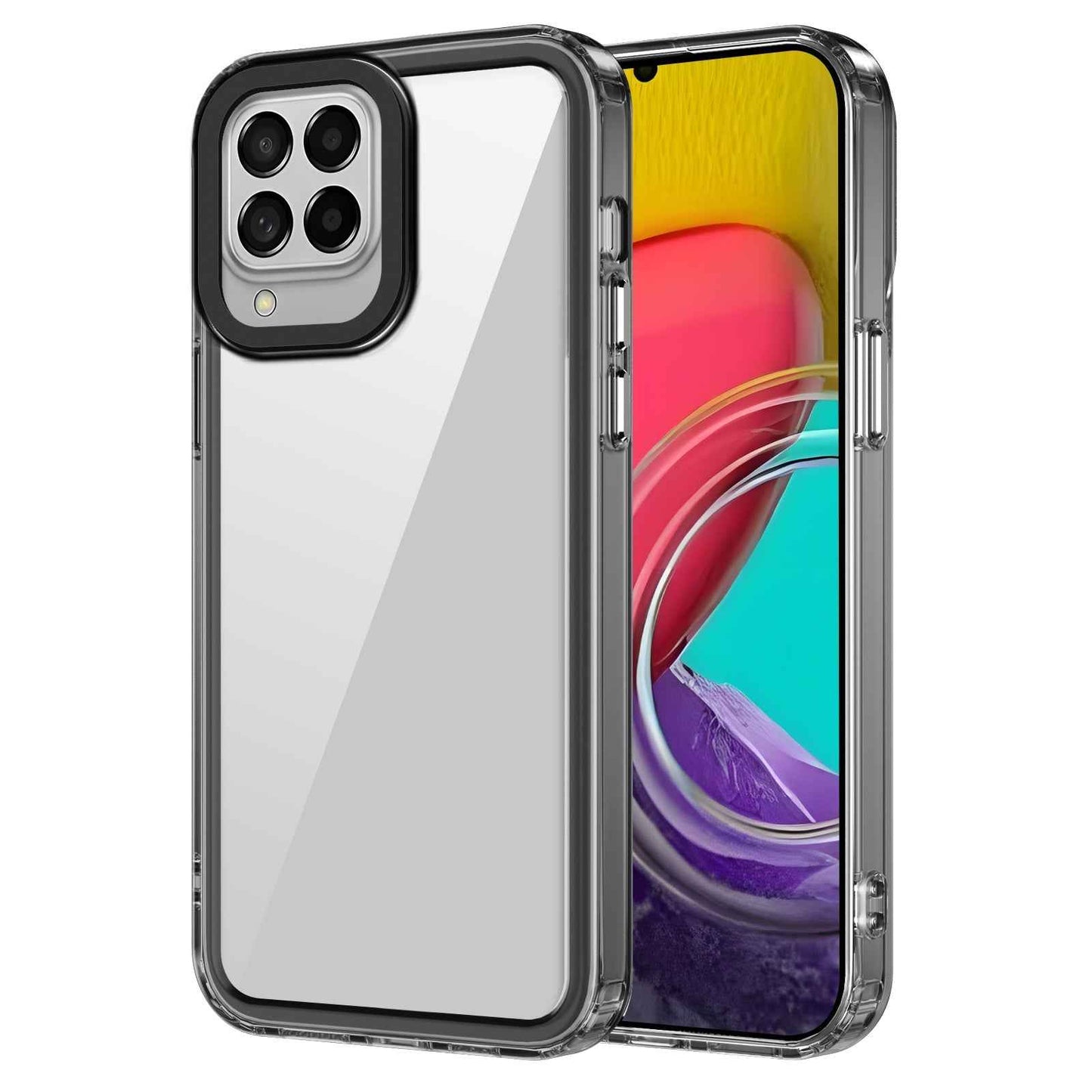 For-Samsung-Galaxy-M53-Transparent-Acrylic-+-TPU-Shockproof-Phone-Case(Transparent-Black)