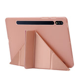 For-Samsung-Galaxy-Tab-S8+-/-S7+-Deformation-Silicone-Leather-Tablet-Case(Red)