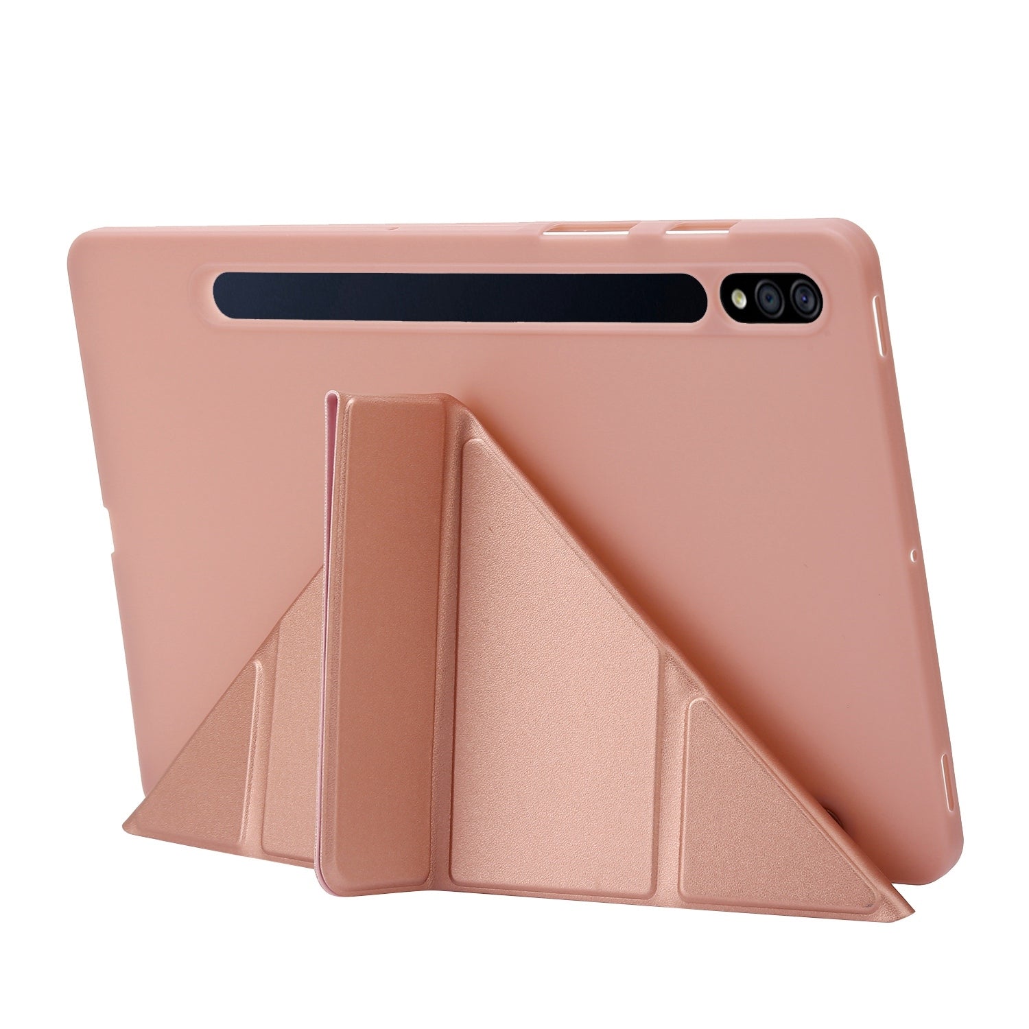 For-Samsung-Galaxy-Tab-S8+-/-S7+-Deformation-Silicone-Leather-Tablet-Case(Red)