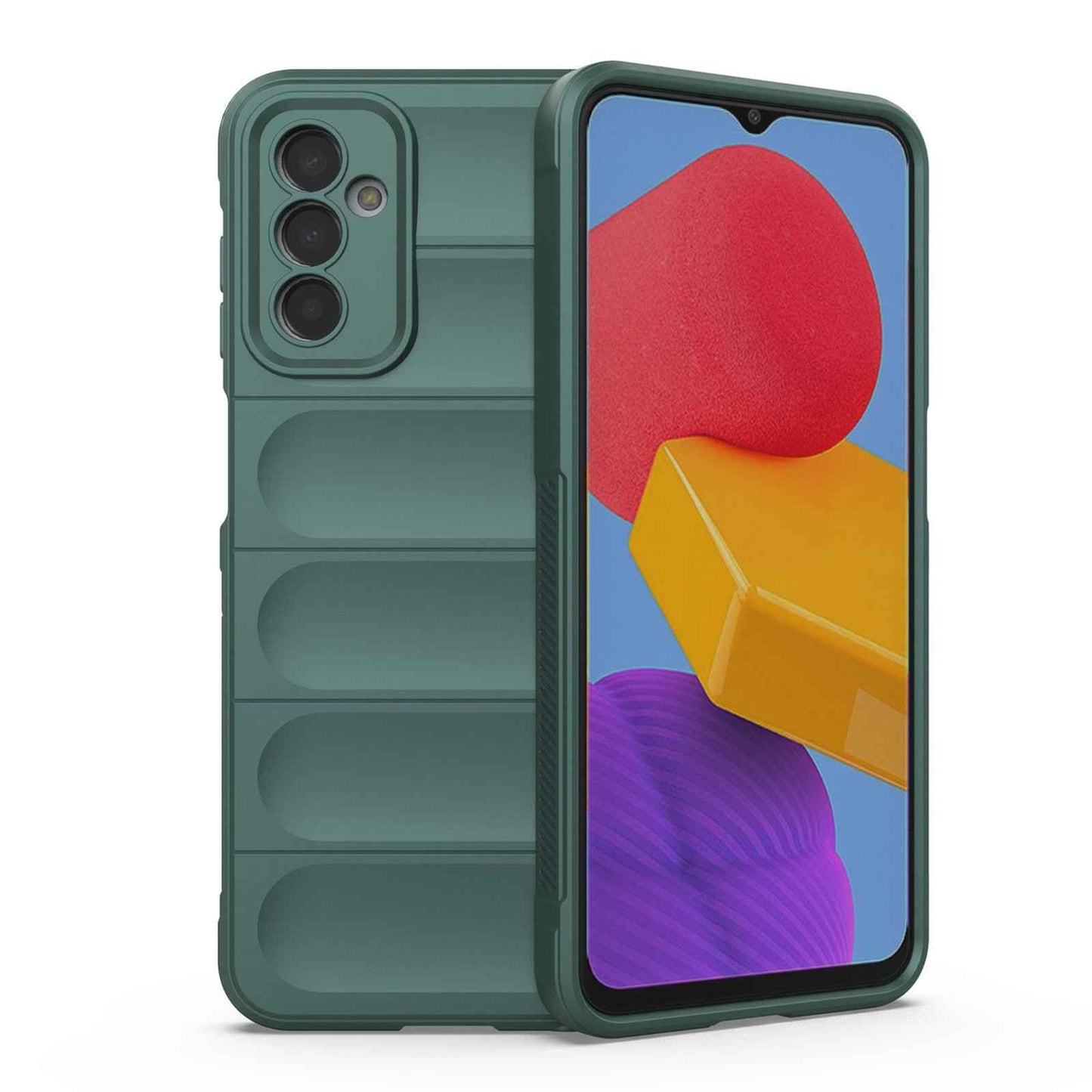 For-Samsung-Galaxy-M13-4G-Magic-Shield-TPU-+-Flannel-Phone-Case(Dark-Green)