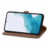 For-Samsung-Galaxy-A36-5G-Embossed-Flower-Zipper-Leather-Phone-Case(Brown)